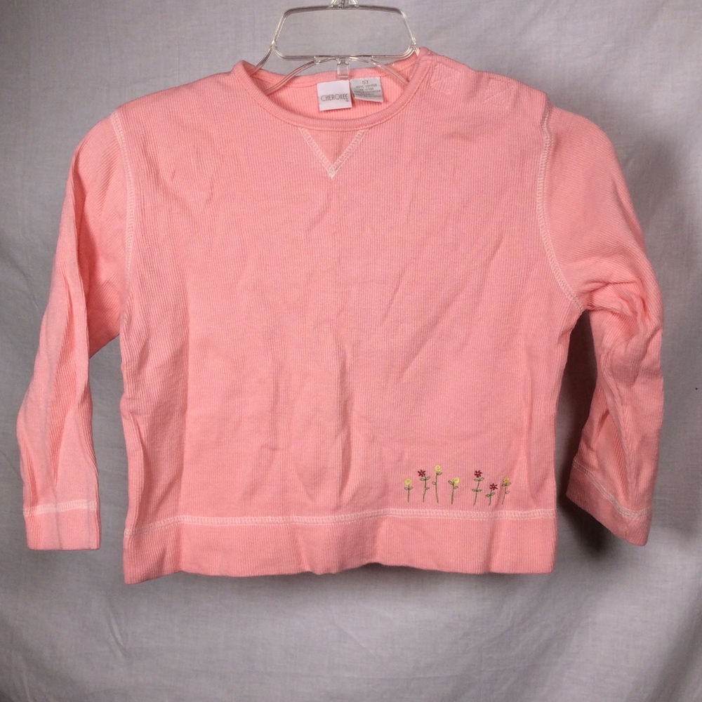 Cherokee Girl Pink Long Sleeve Embroidered Top